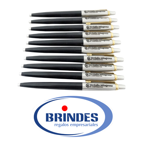 Boligrafo parker negro con clip dorado